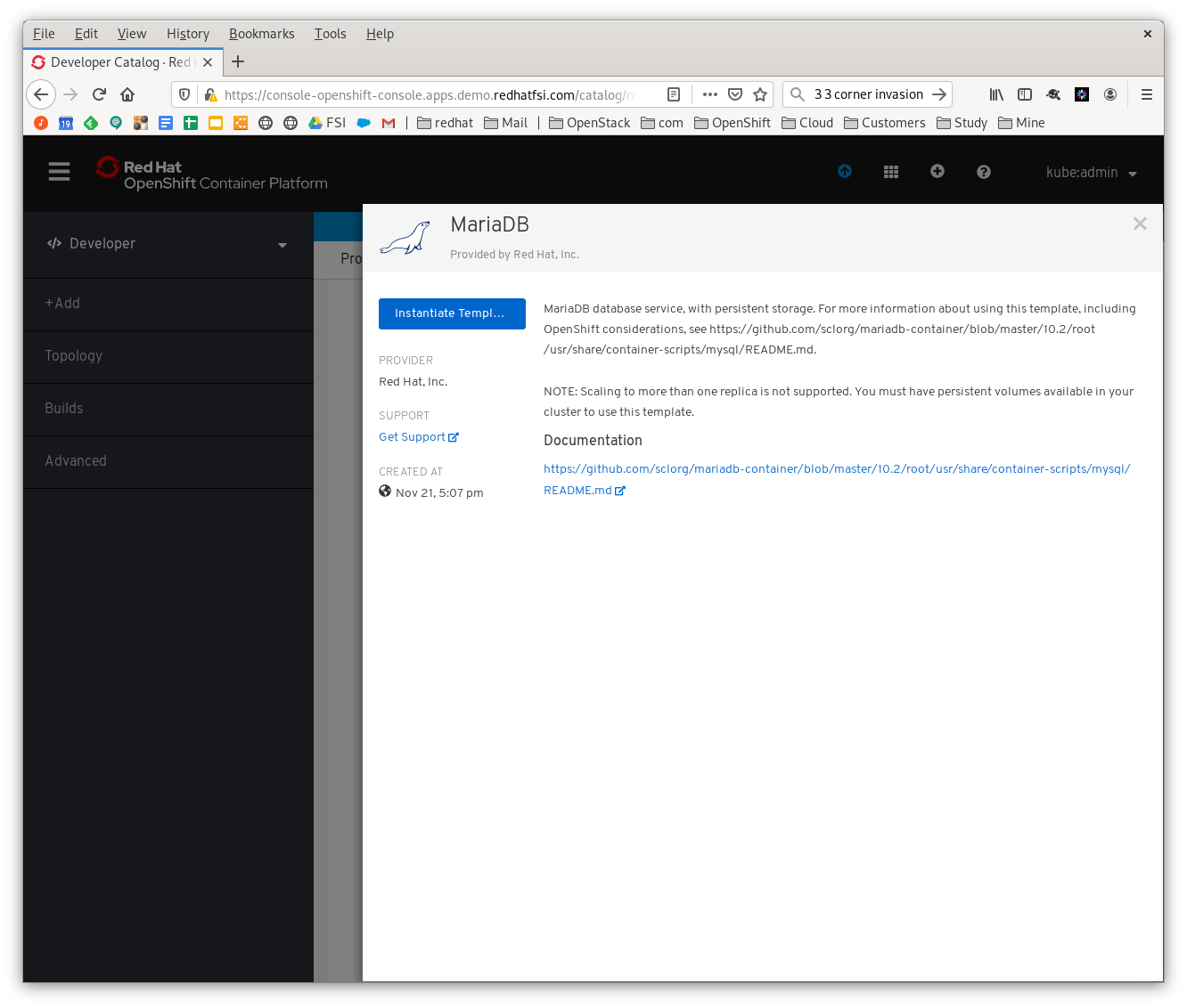 From WebUI to CLI MariaDB in OpenShift Adam Young's Web Log